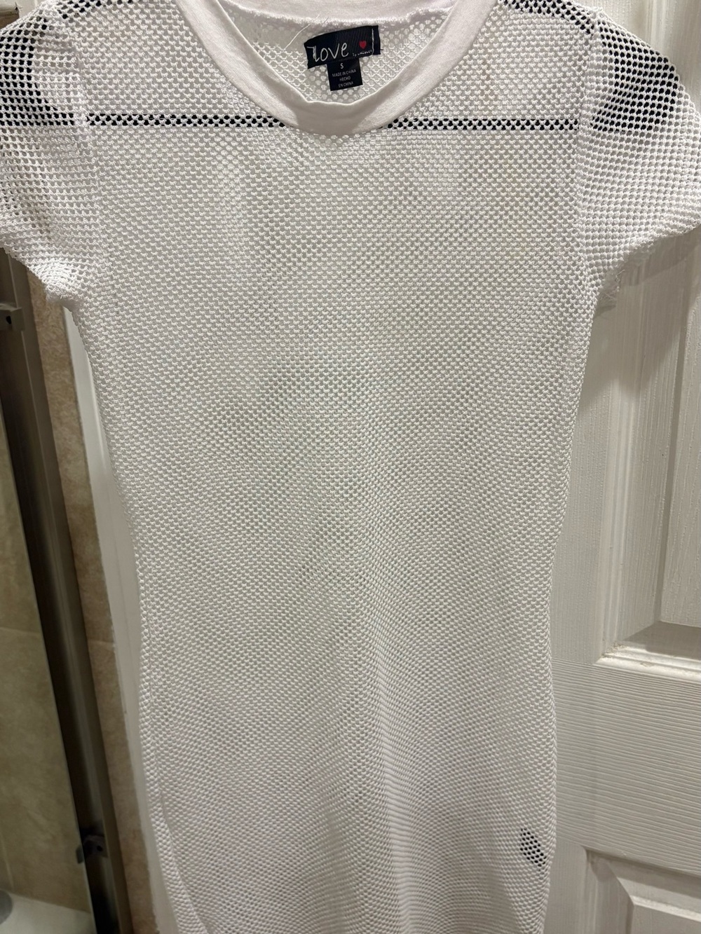 White Mesh size small bathing suit coverup. Love By Chesley Never Worn